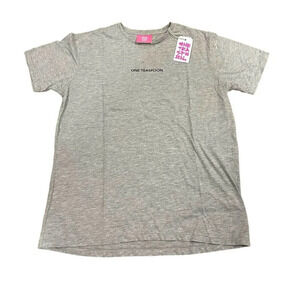 One Teaspoon  Women's Gray Marl OT Logo Crew Neck Tee Shirt Size Medium